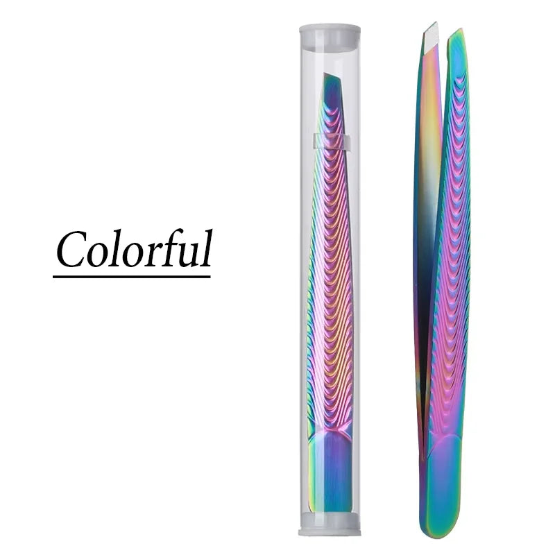 Professional Stainless Steel Eyebrow Tweezers | Salon Precision Eyebrow Tweezers Qme colorful
