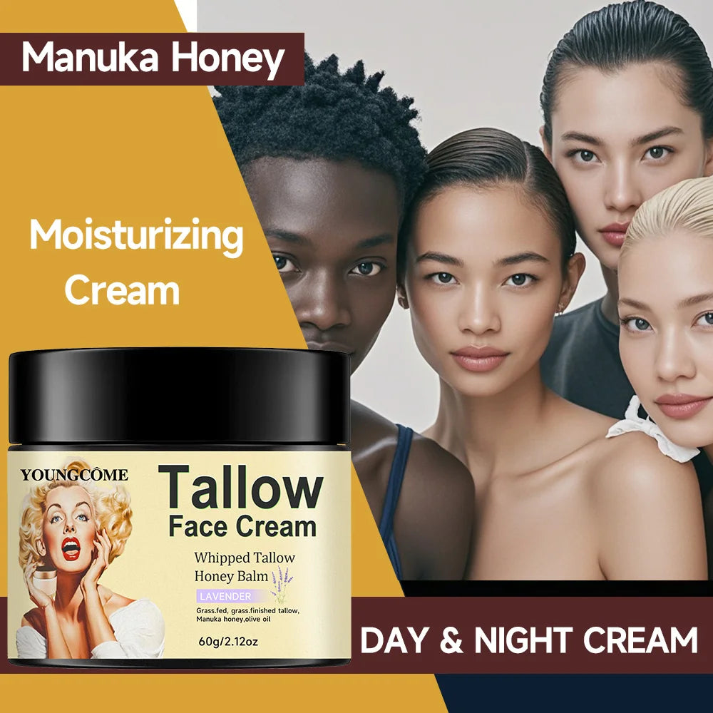 Whipped Vanilla Beef Tallow Face Cream – Moisturizer & Anti-Aging Face Moisturizer Cream Qst