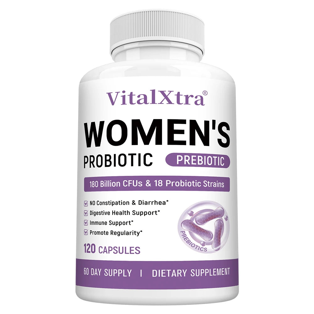 Women's Probiotic Capsules – 180B CFU, Cranberry & Prebiotic Probiotic Supplement Qst 120 count-1 bottle