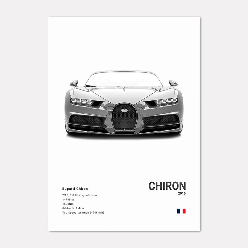 Supercar Canvas Wall Art Poster – M4 P1 Divo STO SVJ Unframed