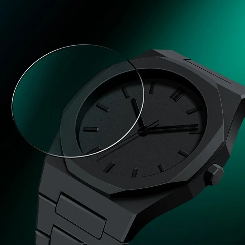 Men's Sport Quartz Watch & Bracelet Set – Black Resin | Qme Watch & Bracelet Set Qme