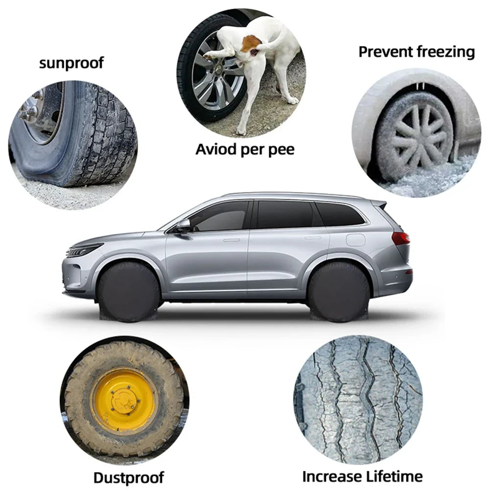 UV Resistant Spare Tire Cover | Waterproof Wheel Protector Spare Tire Cover Qme