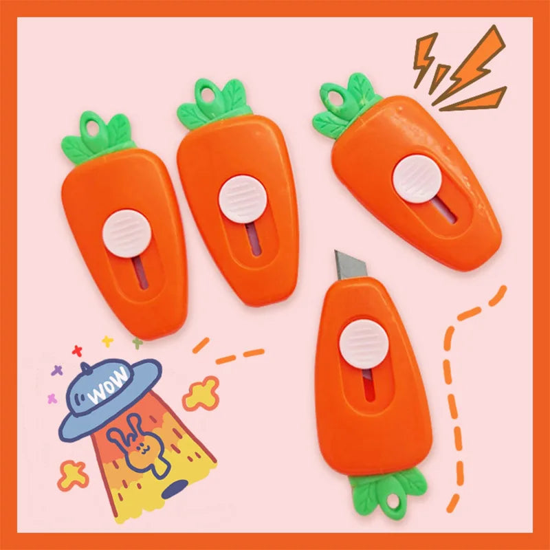 Kawaii Mini Carrot Pocket Utility Knife & Paper Cutter Novelty Utility Cutter Qme Default Title