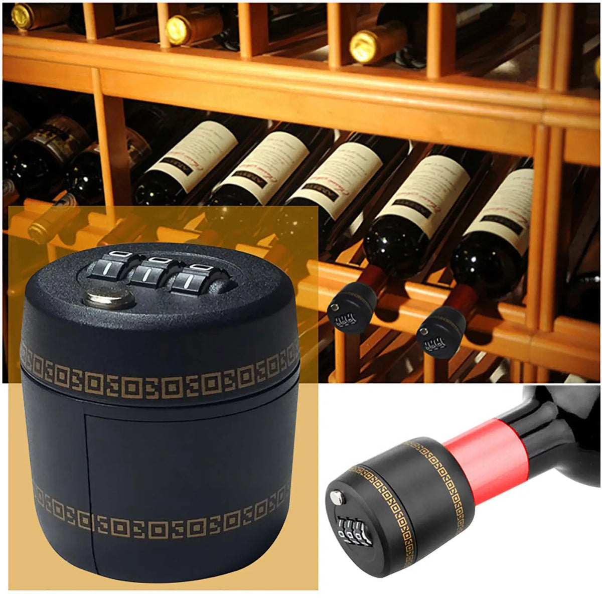 Wine Bottle Combination Lock Cap – Liquor & Whiskey Stopper Bottle Lock Stopper Qme