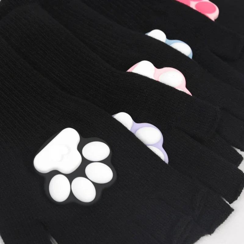 3D Cat Paw Gloves – Y2K Harajuku Punk Streetwear Women Fashion Novelty Gloves Qme