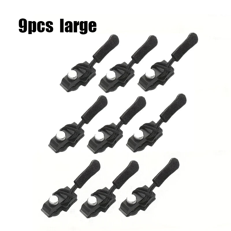 Zipper Repair Kit – 9 Pc Quick Install Replacement Zip Heads Zipper Repair Kit Qme 9pcs large