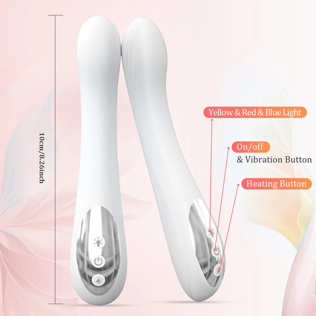 Women's LED Light Therapy Wand – Heat, 3 Colors & 8 Modes LED Wellness Wand Qst White