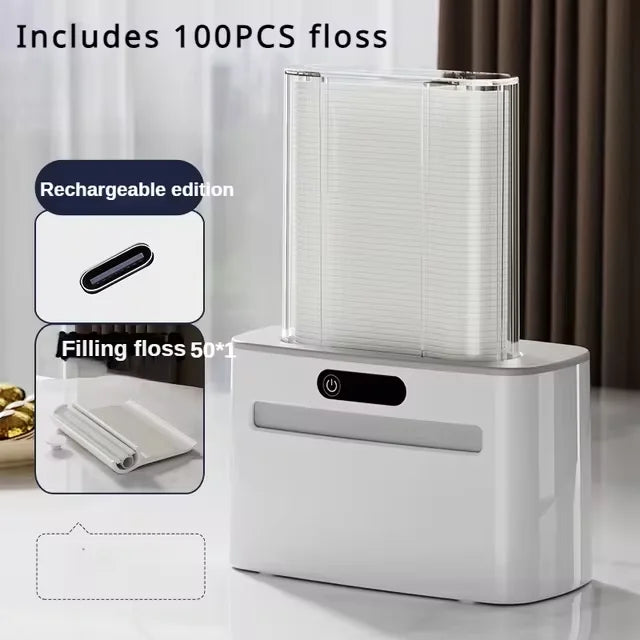 Smart Sensor Auto Dental Floss Dispenser – USB Rechargeable Floss Dispenser Qst Light Gray