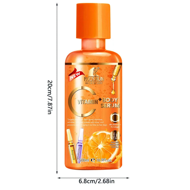 ROUSHUN 500ml Vitamin C Body Serum – Moisturizing Essence Body Serum Qst