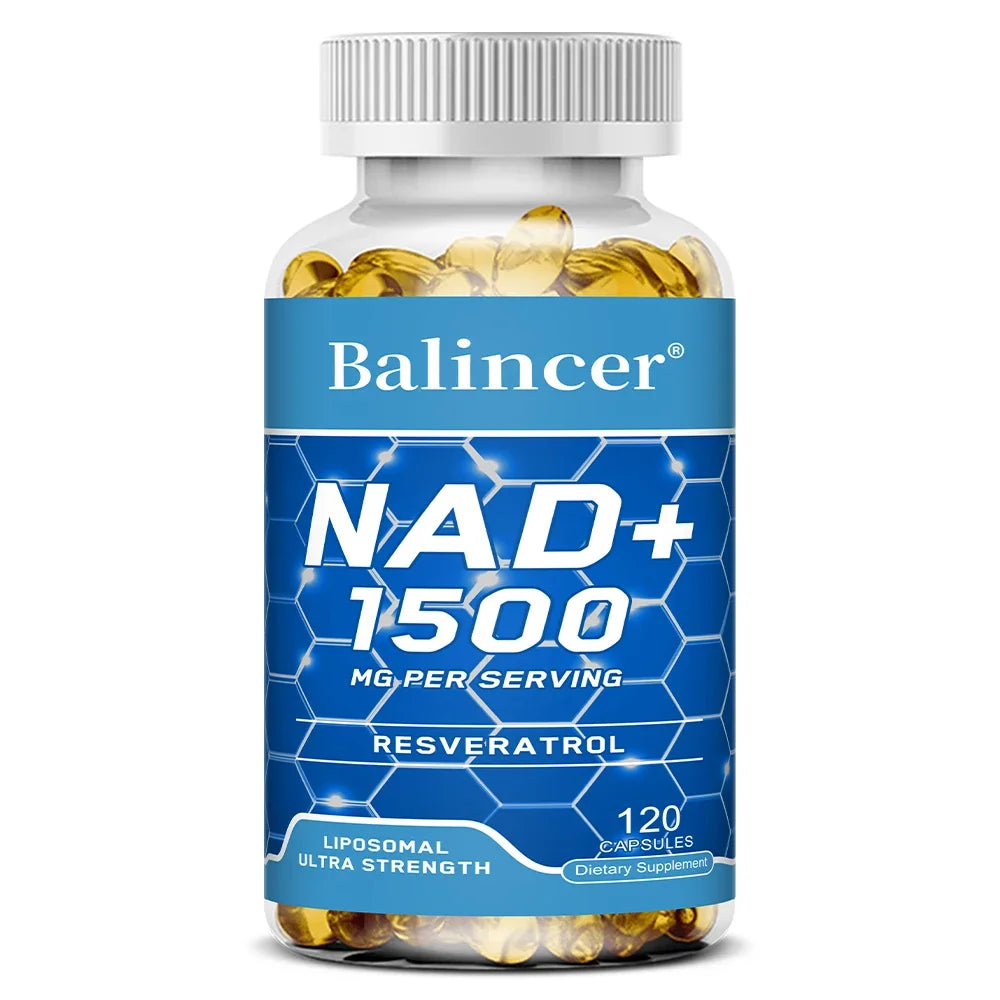 NAD+ & Resveratrol Supplement – Energy, Focus & Memory | 120 Caps NAD+ Supplement Qst 120 count-1 bottle