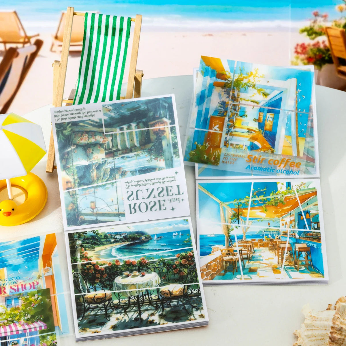 Beautiful Scenery Aesthetic Sticker Book – 120 Sheets, 24 Designs Decorative Sticker Book Qme