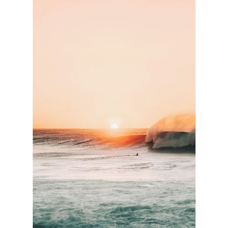 Surfing Beach Canvas Wall Art – Ocean Waves Summer Poster Canvas Wall Art Qst 15 20x30cm Unframed