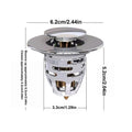 Pop-Up Sink Drain Stopper & Strainer – Basin & Kitchen Sink Drain Stopper Qme White