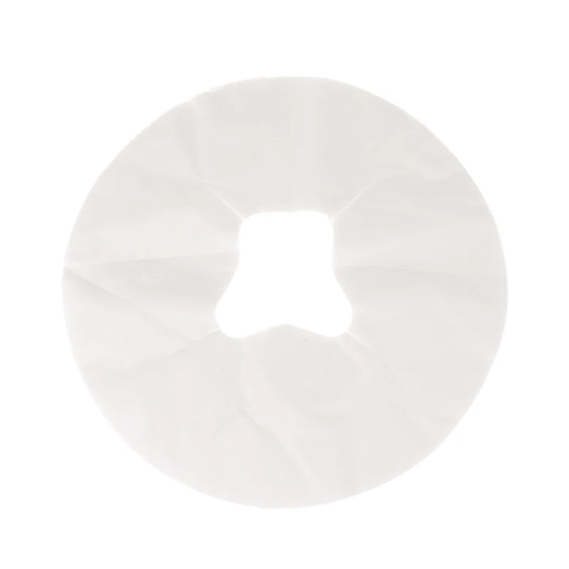 100pcs Disposable Massage Face Cradle Covers – Headrest Pads Massage Table Accessories Qst White