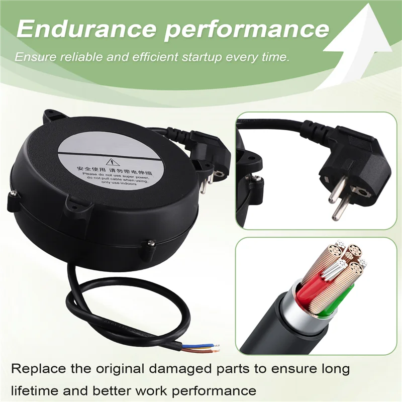 Automatic Retractable Wire Winding Storage Reel – EU Plug Wire Storage Reel Qme