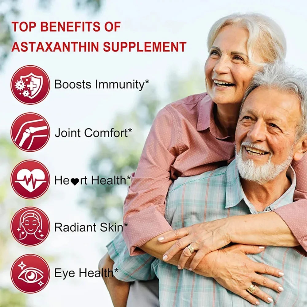 Astaxanthin Capsules with Grapeseed Oil & Ashwagandha | Non-GMO Antioxidant Supplement Qst