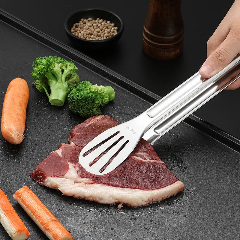 Stainless Steel Food Tongs – BBQ, Salad & Meat Serving Kitchen Serving Tongs Qme