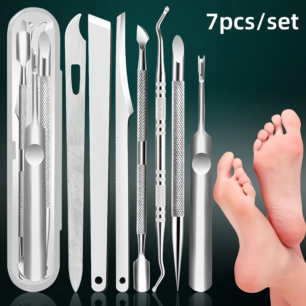 Stainless Steel Cuticle Remover & Nail Care Set | Qme Nail Care Set Qme