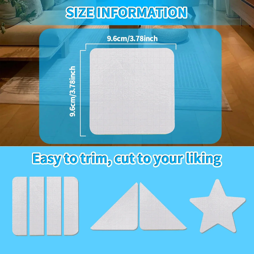 Non-Slip Rug Gripper Tape Pads – Washable & Reusable 4 Pack Rug Gripper Pads Qme