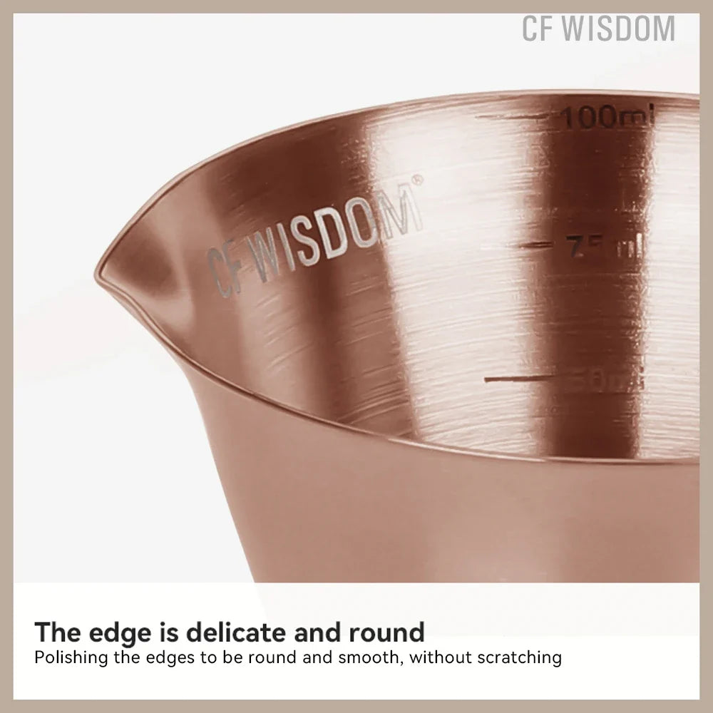 CFWISDOM Stainless Steel Espresso Measuring Cup with Scale Espresso Measuring Cup Qme