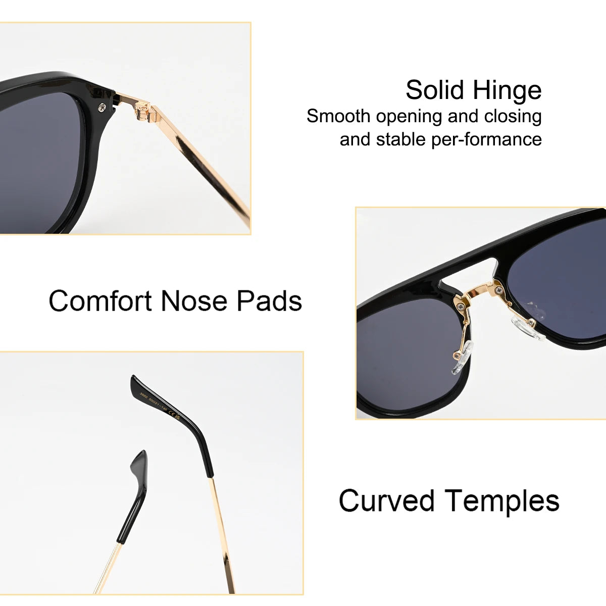 VOPHA Gold Oversized Aviator Sunglasses – UV400 Unisex Retro Aviator Sunglasses Qst