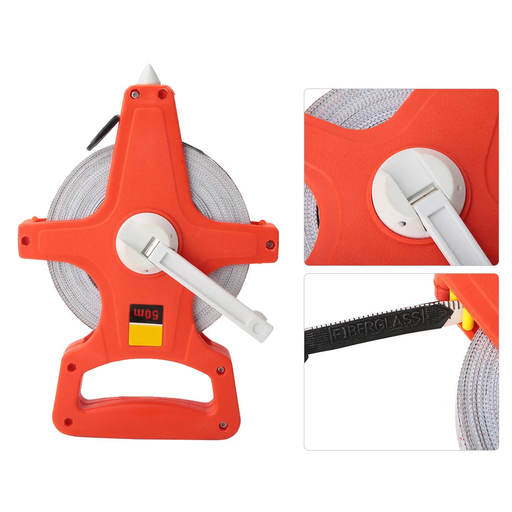 50m Open Reel Tape Measure – ABS Plastic Measuring Ruler Tool Open Reel Tape Measure Qst