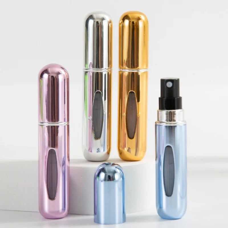 Mini Travel Perfume Bottle 5ml – Refillable Bottom-Fill Spray Perfume Travel Atomizer Qme