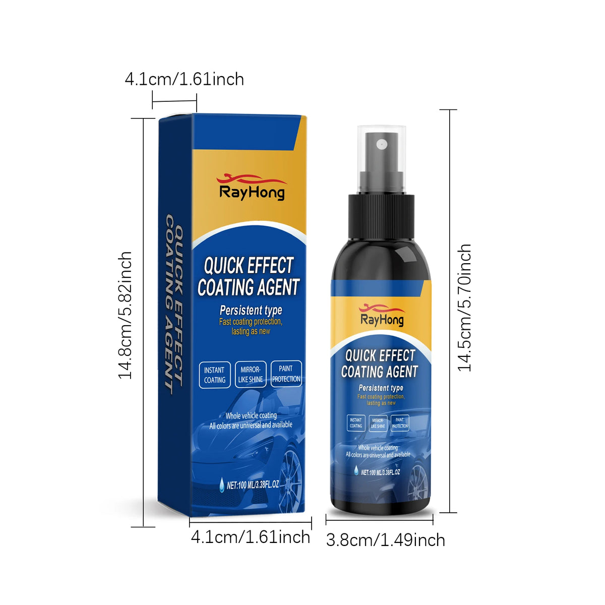 Rayhong Car Coating Spray – Gloss, Antifouling & Paint Care Car Coating Spray Qst 100ml