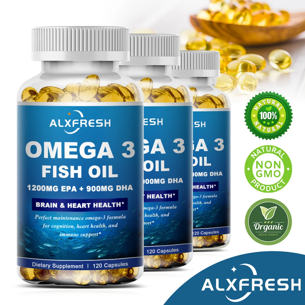 Alxfresh Omega 3 Fish Oil 3600mg – EPA 1300mg DHA 900mg Omega 3 Supplement Qst