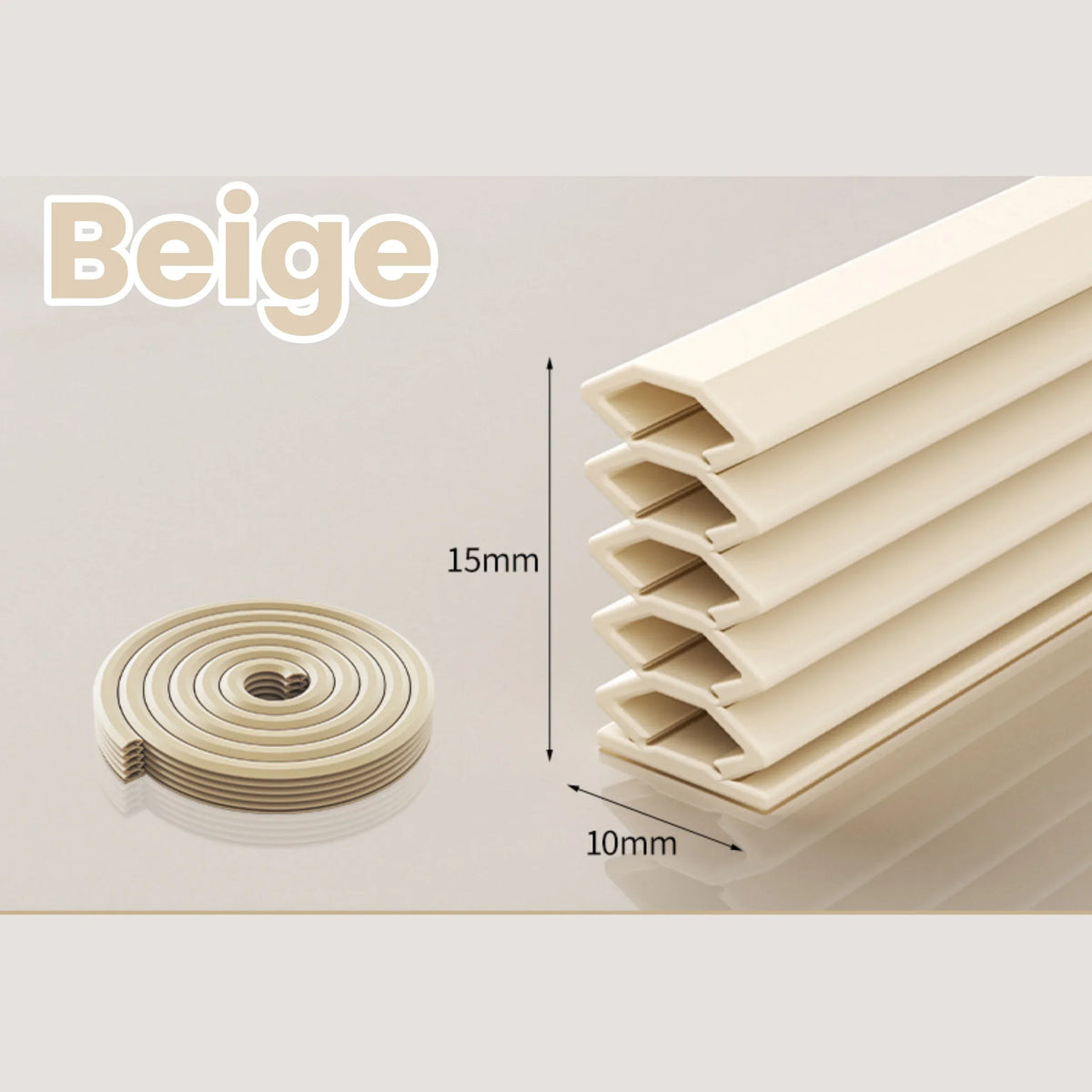 6M Self-Adhesive TPE Door & Window Sealing Weatherstrip Door Sealing Strip Qme Beige 6M