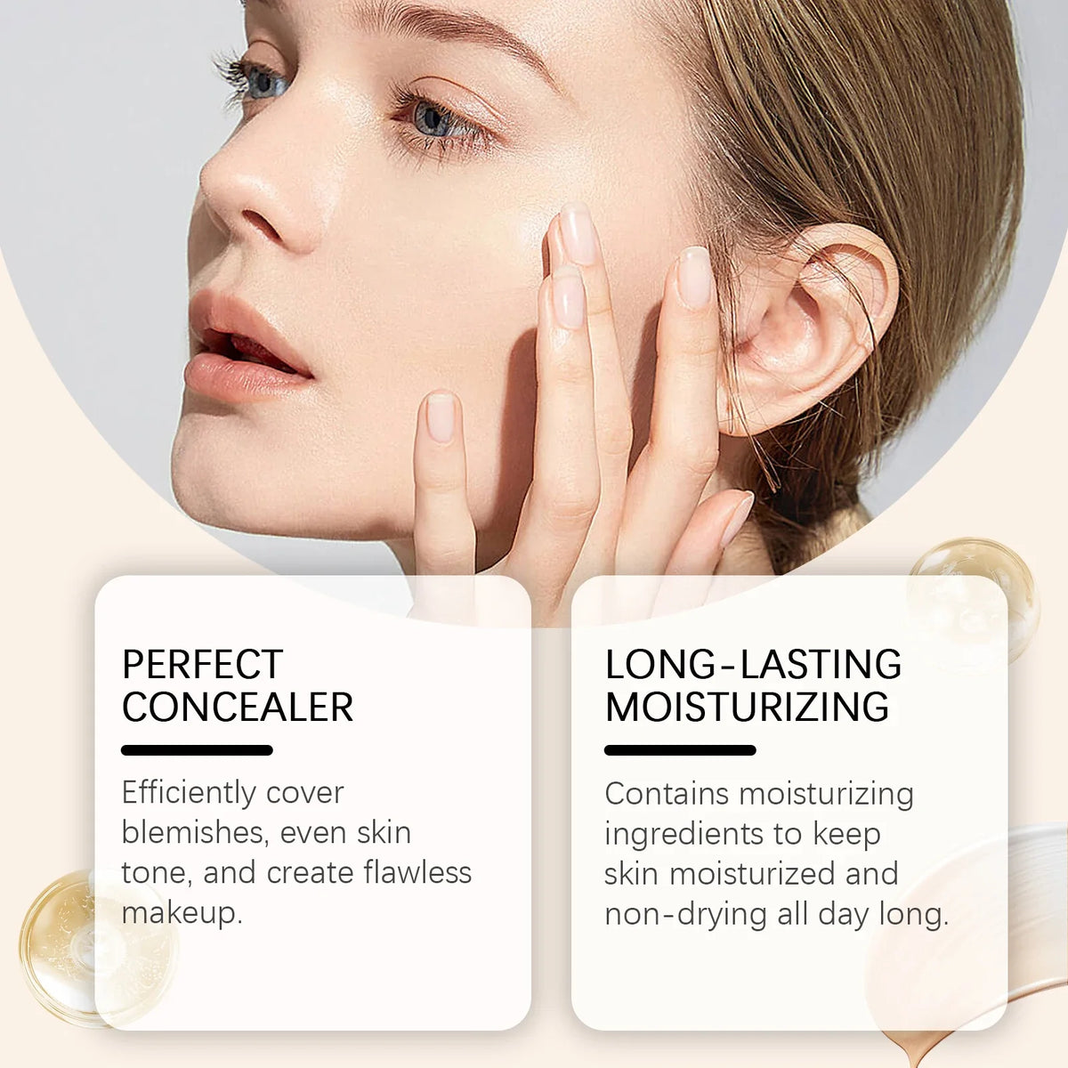 Qme SPF 50 Color-Adapting Foundation Serum Concealer Foundation Serum SPF Qme
