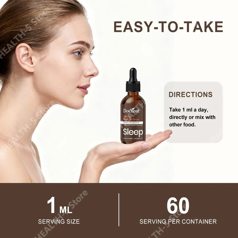 Docteat Sleep Drops – Hemp Seed Oil & Terpene Blend 60ml Sleep Support Drops Qst