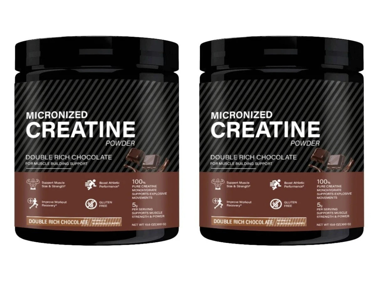 Creatine Monohydrate Powder Chocolate 10.6oz – 60 Servings Creatine Supplement Qst 600g in 2 bottles