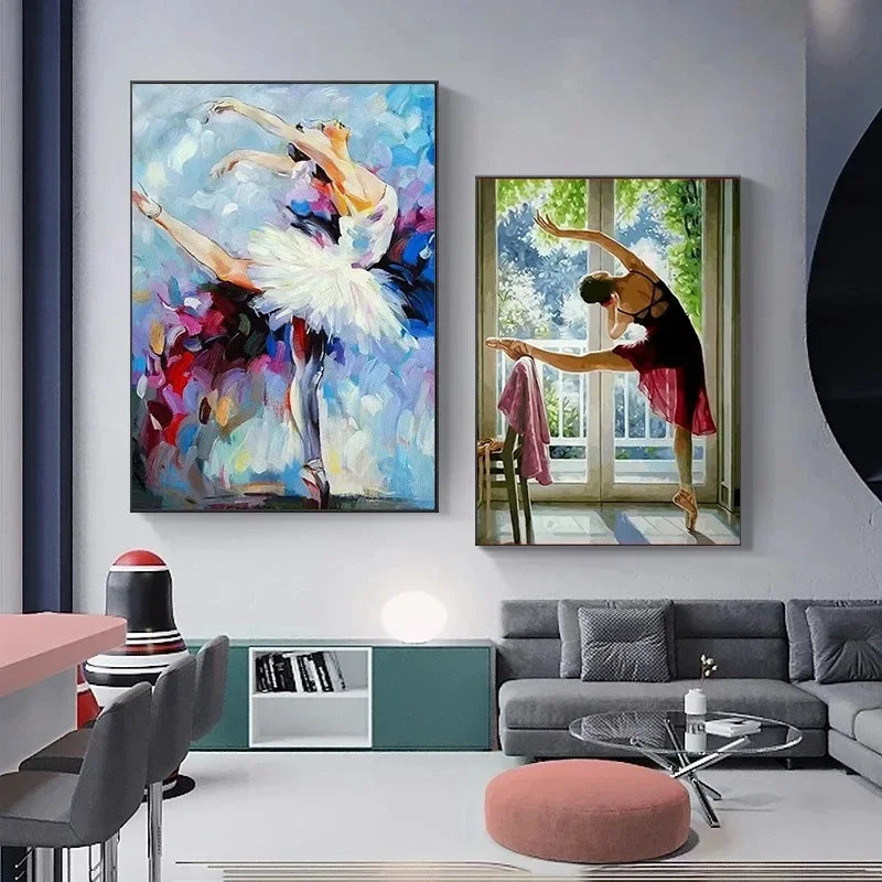 Abstract Ballet Dancer Canvas Wall Art Print | Modern Home Décor Canvas Wall Art Qst