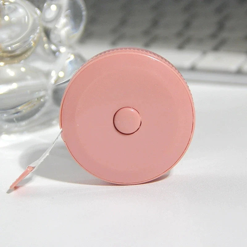 Portable Mini Soft Tape Measure – Auto-Retract, Dual Scale Retractable Tape Measure Qme 1 pc - pink