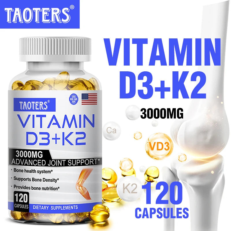 TAOTERS Vitamin D3+K2 Softgels – Bone & Immune Support Vitamin Supplement Qst