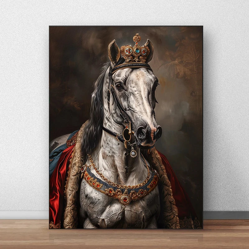 Vintage Royal Animal Pet Portrait Canvas Wall Art Print Canvas Wall Art Qst