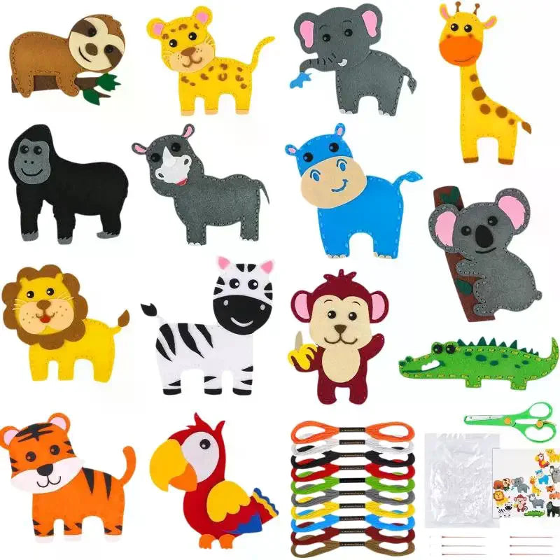 Woodland Animals DIY Felt Sewing Craft Kit for Kids Kids Sewing Craft Kit Qme