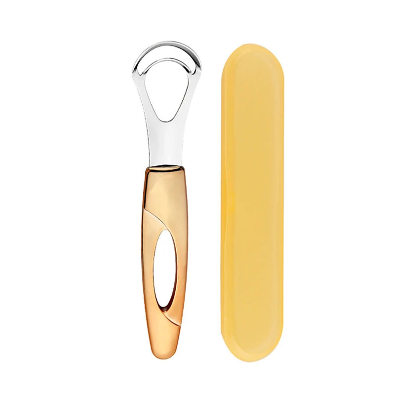 Stainless Steel Tongue Scraper – Fresh Breath Oral Cleaner Tongue Scraper Qst Orange