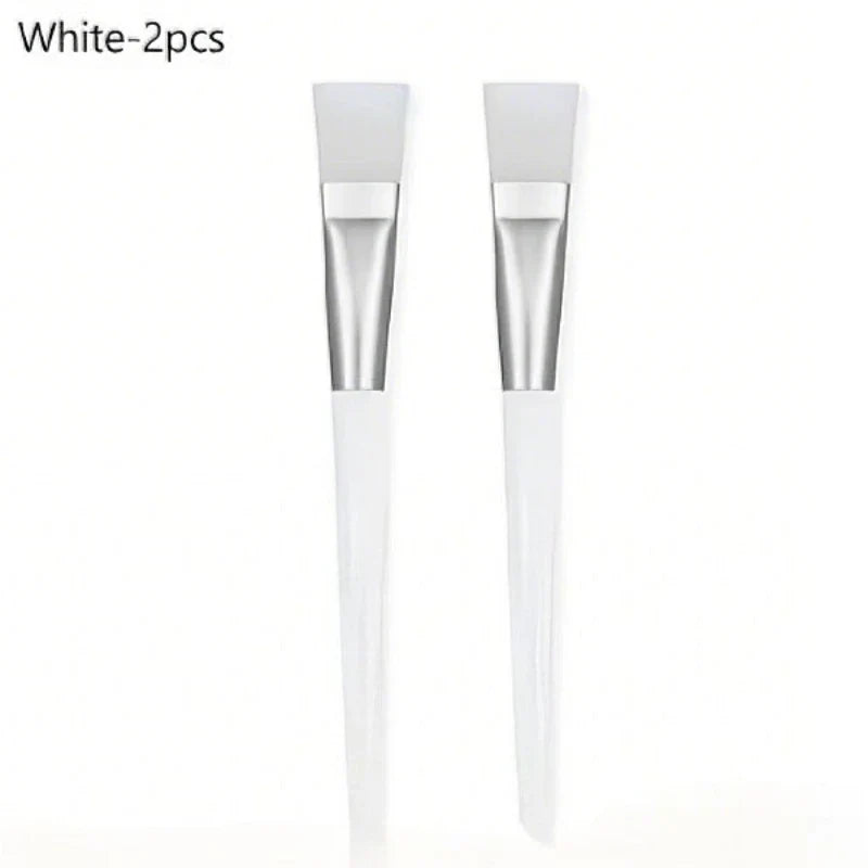 Soft Bristle Facial Mask Brush – Crystal Rod Applicator Mask Applicator Brush Qme 2pcs-White