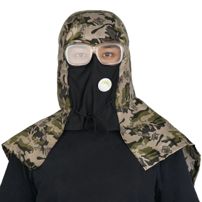 Breathable Dust-Proof Hood Mask with Shawl – Unisex Work Cap Work Hood Mask Qme