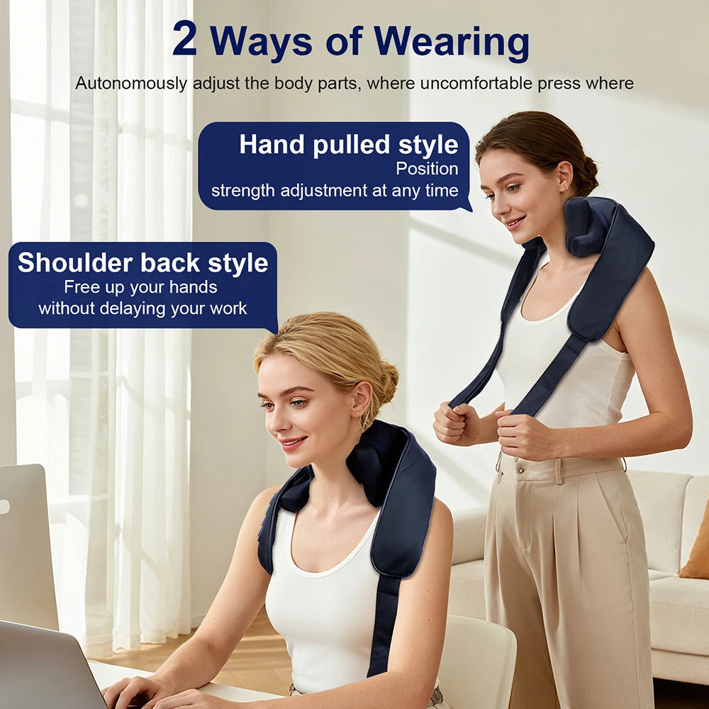 10-Head Wireless Neck & Shoulder Kneading Massage Shawl Massage Shawl Qst