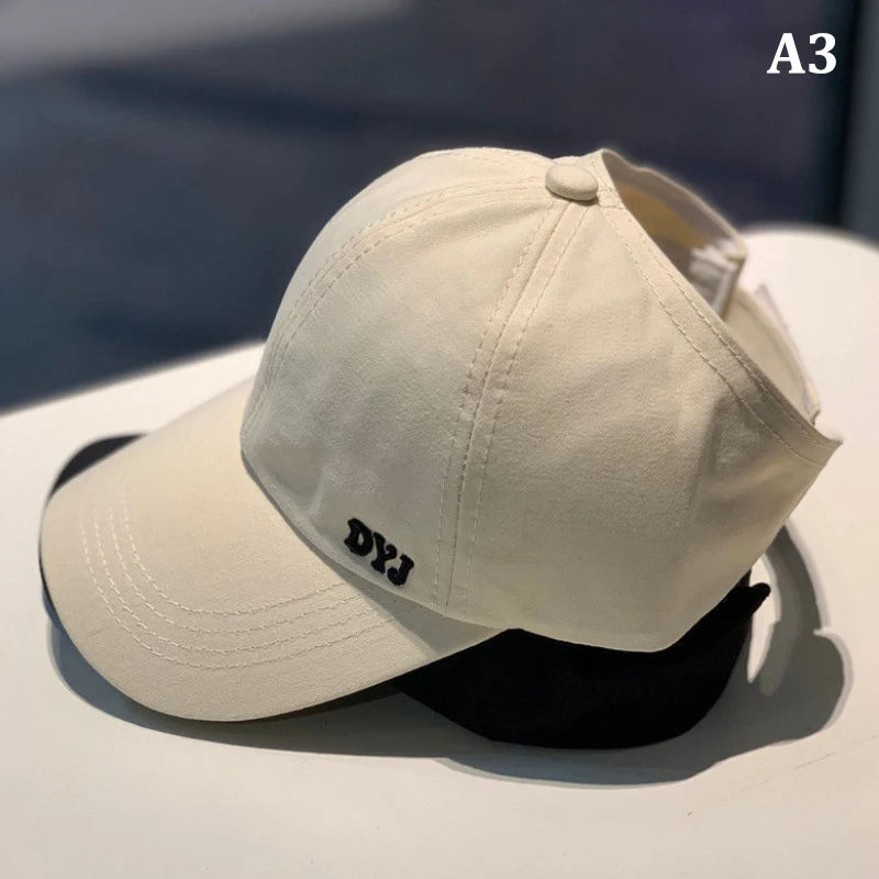 Women's High Ponytail Baseball Cap – Sports Sun Hat Sports Baseball Cap Qst Beige