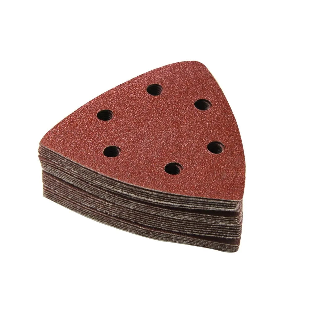 Triangular Sanding Discs 90mm 6-Hole Hook & Loop – 20 Pack Sanding Discs Qme