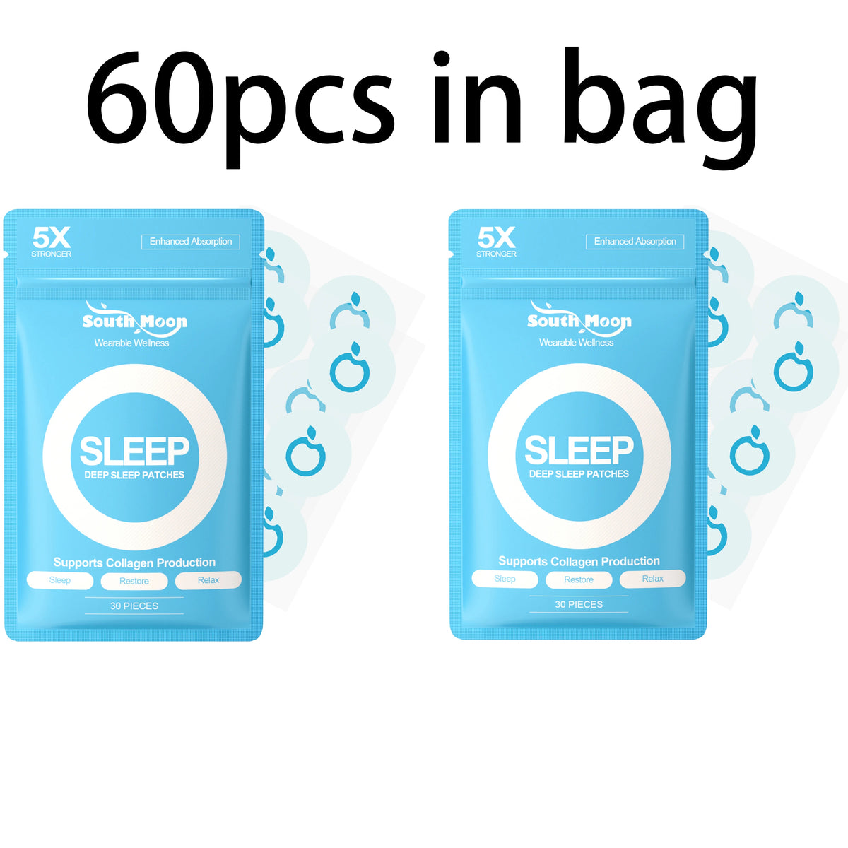 South Moon Sleep Care Patches – Nighttime Muscle Relaxation Sleep Care Patches Qst 60pcs in bag