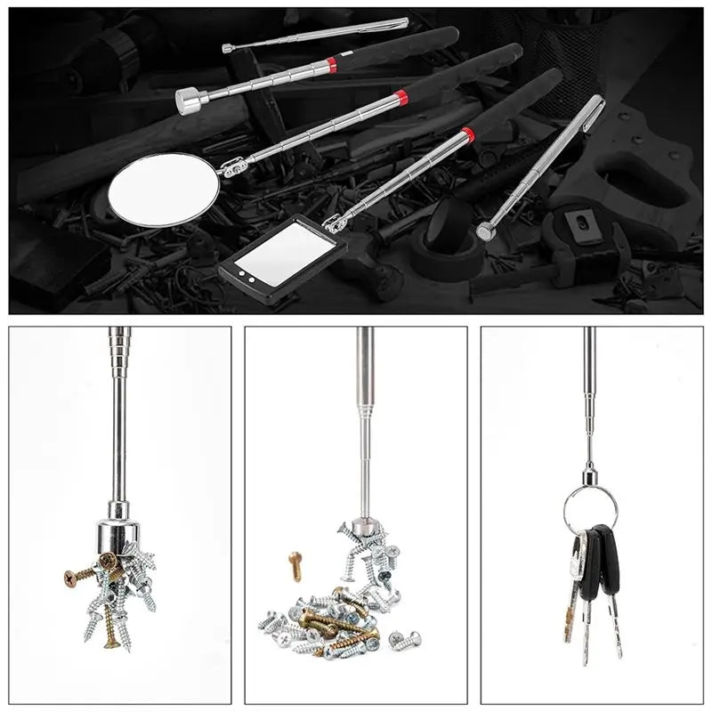 Telescoping LED Inspection Mirror & Magnetic Pickup Tool Set Inspection Tool Set Qme