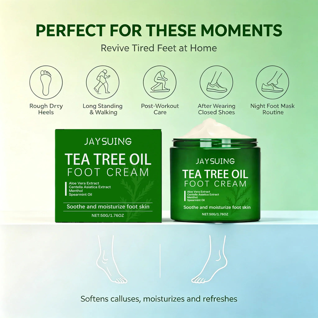 Tea Tree Oil Foot Cream – Moisturizing Balm for Dry Heels Foot Cream Qme