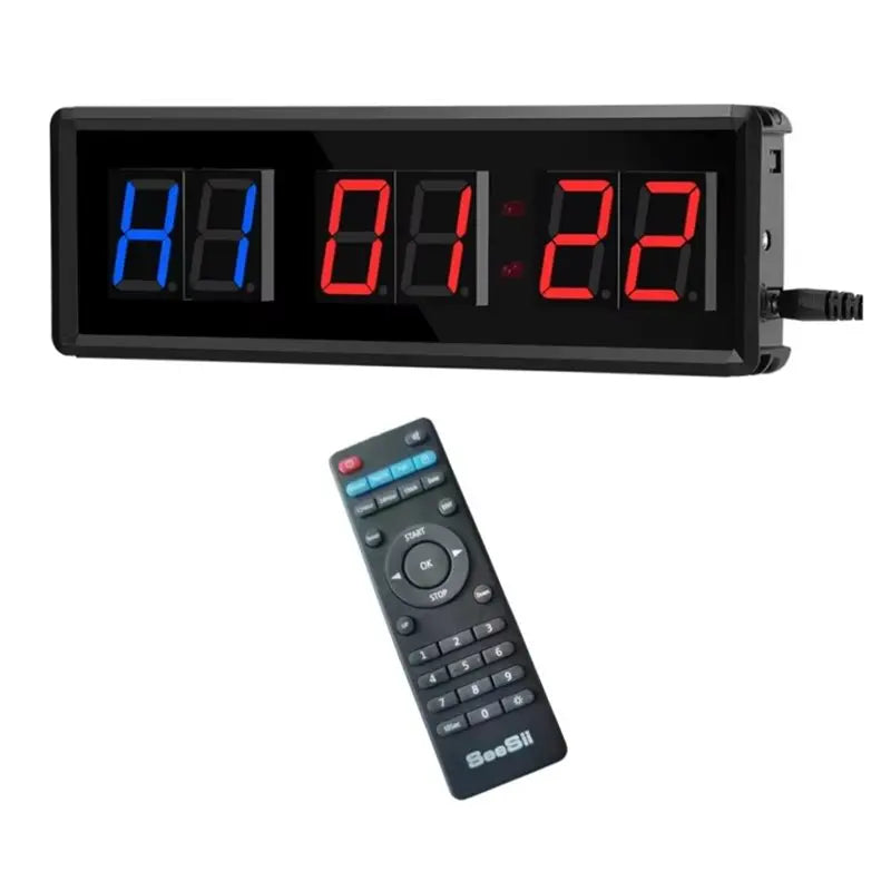 Programmable LED Interval Timer with Remote – Gym & Garage Interval Training Timer Qme