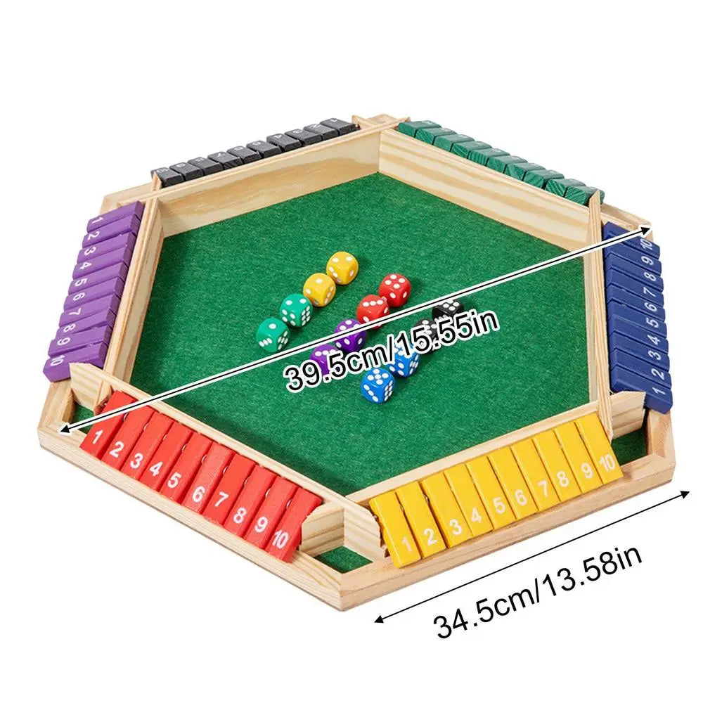 Wooden Shut the Box Game – 6-Sided Dice Math Board Game Wooden Board Game Qme Colorful