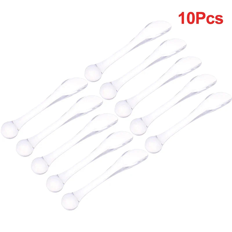 Eye Cream Roller-Tip Spoon Applicator for Facial Massage Skincare Massage Tool Qme 10Pcs Transparent